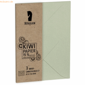 5 x Rössler Briefumschläge C7 VE=3 Stück Terra Kiwi