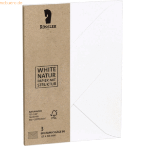 5 x Rössler Briefumschlag B6 VE=3 Stück Terra Cotton 120g/qm