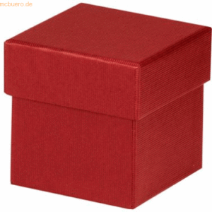 4 x Rössler Geschenkverpackung Boxline 65x65x65mm Rot