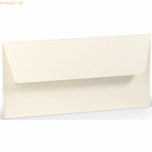 50 x Paperado Briefumschlag DL Nassklebung Seidenfutter Ivory