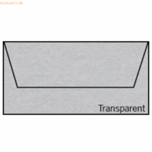 50 x Paperado Briefumschlag Fine Paper DL Nassklebung Transparent Silb