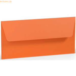 50 x Paperado Briefumschlag DL Nassklebung Seidenfutter Orange