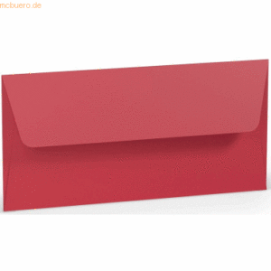 50 x Paperado Briefumschlag DL Nassklebung Seidenfutter Rot