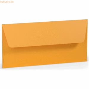 50 x Paperado Briefumschlag DL Nassklebung Seidenfutter Ocker