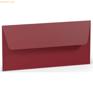 50 x Paperado Briefumschlag DL Nassklebung Seidenfutter Rosso