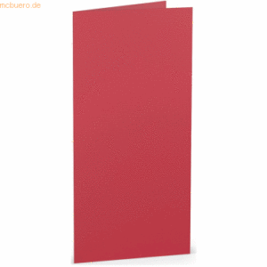 50 x Paperado Doppelkarte DL hoch Rot
