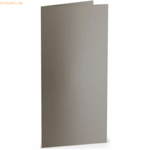 50 x Paperado Doppelkarte DL hoch taupe metallic