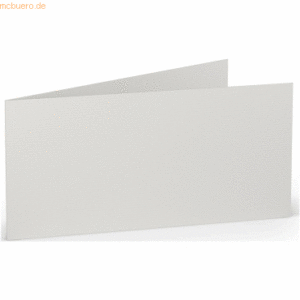 50 x Paperado Doppelkarte DL quer Eisgrau