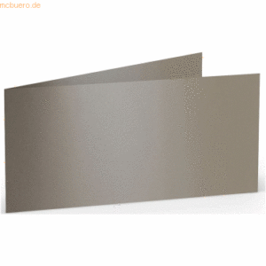 50 x Paperado Doppelkarte DL quer taupe metallic