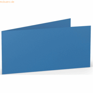 50 x Paperado Doppelkarte DL quer Stahlblau