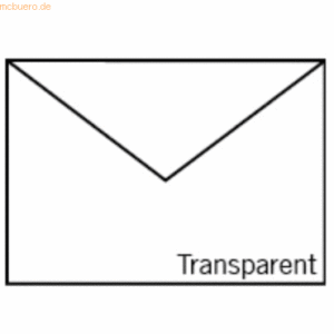 50 x Paperado Briefumschlag C6 Nassklebung Transparent Weiß