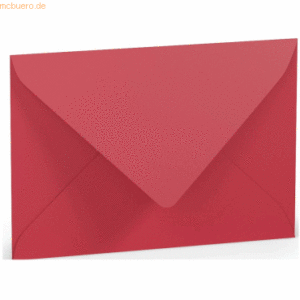 50 x Paperado Briefumschlag C6 Nassklebung Seidenfutter Rot