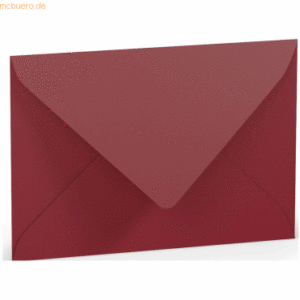 50 x Paperado Briefumschlag C6 Nassklebung Seidenfutter Rosso