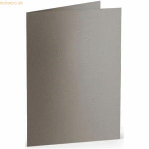 50 x Paperado Doppelkarte A6 hoch taupe metallic