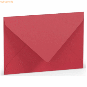 50 x Paperado Briefumschlag C7 Nassklebung Seidenfutter Rot