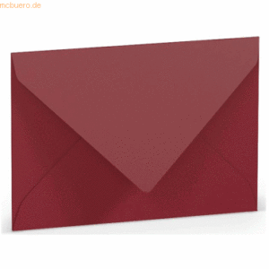 50 x Paperado Briefumschlag C7 Nassklebung Seidenfutter Rosso