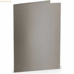 50 x Paperado Doppelkarte A5 hoch taupe metallic