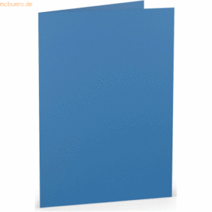 50 x Paperado Doppelkarte A5 hoch Stahlblau