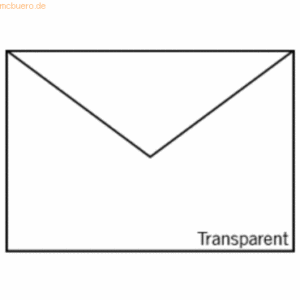 50 x Paperado Briefumschlag C5 Nassklebung Transparent Weiß