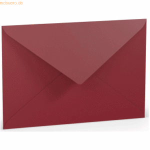 50 x Paperado Briefumschlag C5 Nassklebung Seidenfutter Rosso