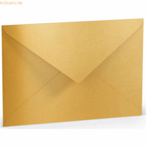 50 x Paperado Briefumschlag C5 Nassklebung Gold