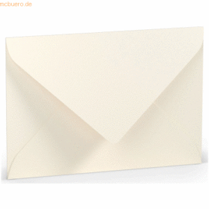 50 x Paperado Briefumschlag B6 Nassklebung Seidenfutter Ivory