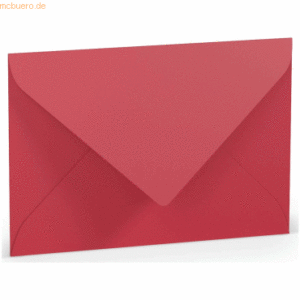 50 x Paperado Briefumschlag B6 Nassklebung Seidenfutter Rot