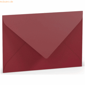 50 x Paperado Briefumschlag B6 Nassklebung Seidenfutter Rosso
