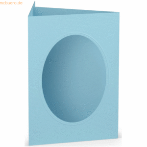 25 x Paperado Passepartoutkarte B6 oval Aqua