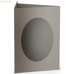 25 x Paperado Passepartoutkarte B6 oval taupe metallic