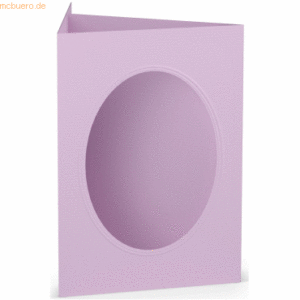 25 x Paperado Passepartoutkarte B6 oval orchidee