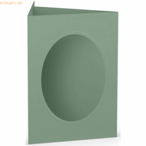 25 x Paperado Passepartoutkarte B6 oval Eucalyptus