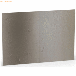 100 x Paperado Doppelkarte A6 hoch taupe metallic