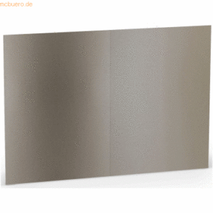 100 x Paperado Doppelkarte B6 hoch taupe metallic