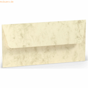 50 x Paperado Briefumschlag Haftklebung DL Seidenfutter Chamois Marmor