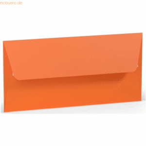 50 x Paperado Briefumschlag Haftklebung DL Seidenfutter Orange