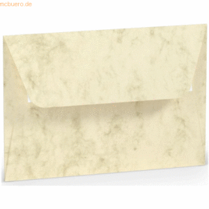 50 x Paperado Briefumschlag Haftklebung C6 Seidenfutter Chamois Marmor
