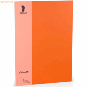 Rössler Briefpapier Coloretti A4 80g/qm VE=10 Blatt apfelsine