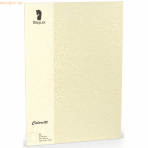 Rössler Briefpapier Coloretti A4 80g/qm VE=10 Blatt Parchment sandgelb