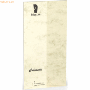 Rössler Briefumschläge Coloretti VE=5 Stück DL Chamois Marmora
