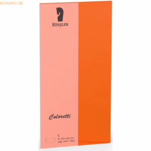 Rössler Briefumschläge Coloretti VE=5 Stück DL apfelsine