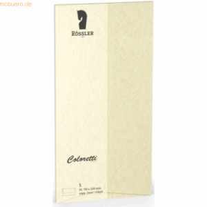 Rössler Briefumschläge Coloretti VE=5 Stück DL Parchment sandgelb