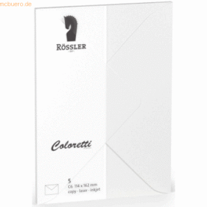 Rössler Briefumschläge Coloretti VE=5 Stück C6 weiß