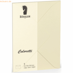 Rössler Briefumschläge Coloretti VE=5 Stück C6 creme