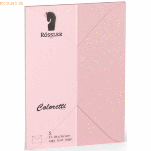 Rössler Briefumschläge Coloretti VE=5 Stück C6 rosa