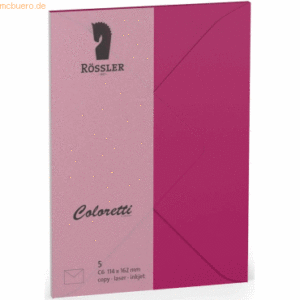 Rössler Briefumschläge Coloretti VE=5 Stück C6 amarena