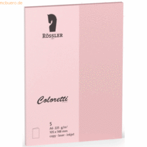 Rössler Doppelkarte Coloretti A6 hoch VE=5 Stück rosa