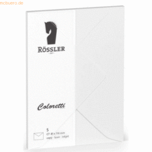 Rössler Briefumschläge Coloretti VE=5 Stück C7 weiß