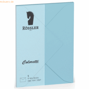 Rössler Briefumschläge Coloretti VE=5 Stück C7 himmelblau