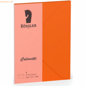 10 x Rössler Briefumschläge Coloretti VE=5 Stück C7 apfelsine